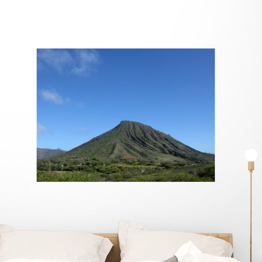 Koko Head Mountain with stair trail up side visible 