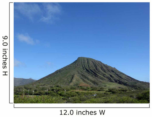 Koko Head Mountain with stair trail up side visible 