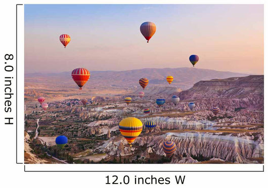 Hot air balloon flying over Cappadocia Turkey 