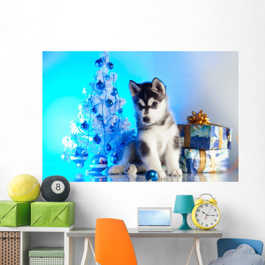 Cute Husky Puppy Wall Decal