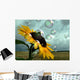 sunflower and bee Wall Mural