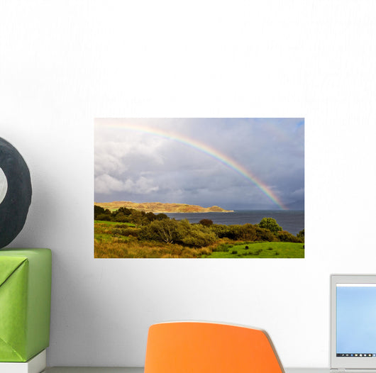 Rainbow above the lake, Isle of Skye, Scotland Wall Mural