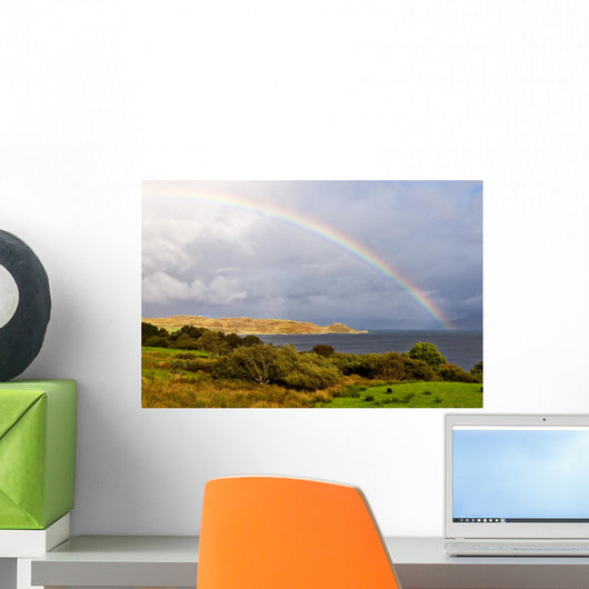 Rainbow above the lake, Isle of Skye, Scotland Wall Mural