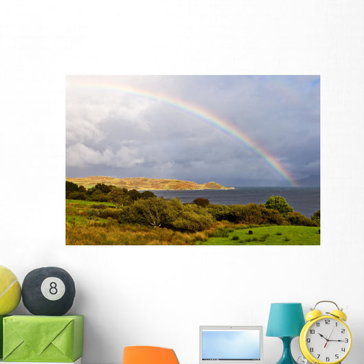 Rainbow above the lake, Isle of Skye, Scotland Wall Mural