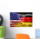 USA and Germany Flag painted on grunge wall 
