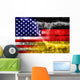 USA and Germany Flag painted on grunge wall 