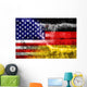 USA and Germany Flag painted on grunge wall 