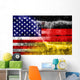 USA and Germany Flag painted on grunge wall 