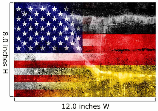 USA and Germany Flag painted on grunge wall 