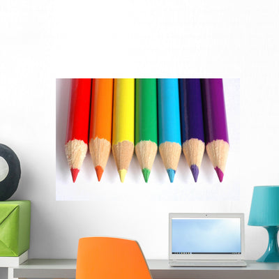 Colored Pencils Wall Decal shown on a wall