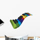 Piano Colorful Wavy Keyboard 3D Illustration Wall Decal