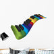 Piano Colorful Wavy Keyboard 3D Illustration Wall Decal
