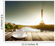 coffee on table and Eiffel tower in Paris 