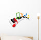 Wavy Keyboard Piano Music Notes Wall Decal