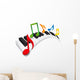 Wavy Keyboard Piano Music Notes Wall Decal