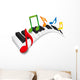 Wavy Keyboard Piano Music Notes Wall Decal