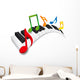 Wavy Keyboard Piano Music Notes Wall Decal