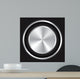 Metallic button on Carbon fiber background. Wall Mural