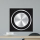 Metallic button on Carbon fiber background. Wall Mural