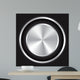 Metallic button on Carbon fiber background. Wall Mural