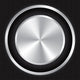 Metallic button on Carbon fiber background. Wall Mural