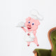 Cute pig chef cartoon holding platter Wall Decal