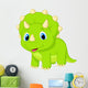 Cute baby triceratops cartoon Wall Decal