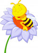 Little bee sleeping on the big flower Wall Decal