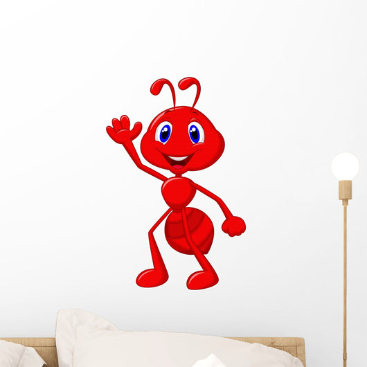 Cute ant cartoon waving Wall Decal