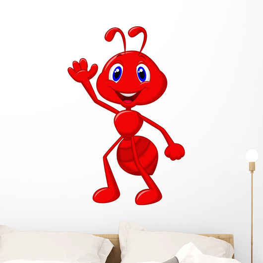 Cute ant cartoon waving Wall Decal
