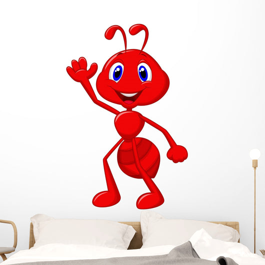 Cute ant cartoon waving Wall Decal