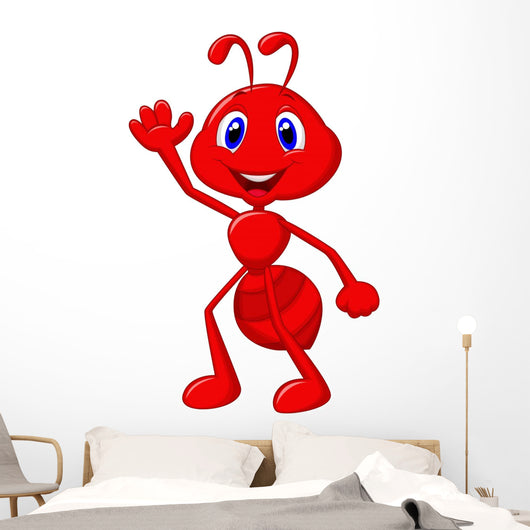 Cute ant cartoon waving Wall Decal