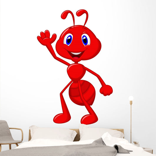 Cute ant cartoon waving Wall Decal
