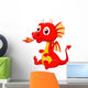 Cute baby dragon cartoon Wall Decal