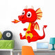 Cute baby dragon cartoon Wall Decal