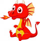Cute baby dragon cartoon Wall Decal