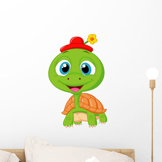 Cute turtle cartoon Wall Decal