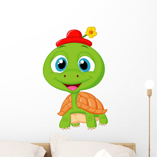 Cute turtle cartoon Wall Decal
