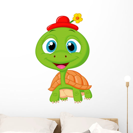 Cute turtle cartoon Wall Decal