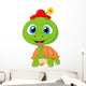 Cute turtle cartoon Wall Decal