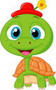 Cute turtle cartoon Wall Decal