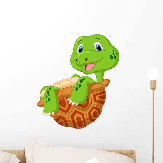 Cute tortoise cartoon Wall Decal