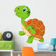 Cute Turtle Cartoon Running Wall Decal