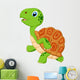 Cute Turtle Cartoon Running Wall Decal