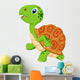 Cute Turtle Cartoon Running Wall Decal