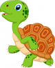 Cute Turtle Cartoon Running Wall Decal