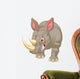 Angry rhino cartoon character Wall Decal