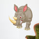 Angry rhino cartoon character Wall Decal