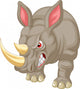 Angry rhino cartoon character Wall Decal