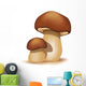 Two Ceps Isolated on a White Background Wall Decal